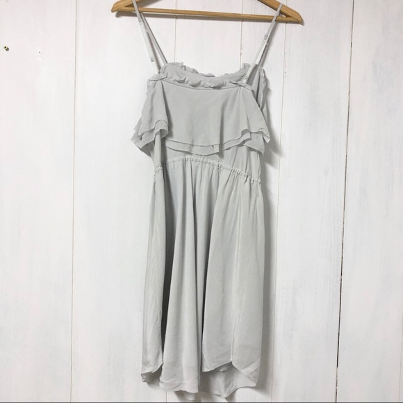 Wilfred Silk Mini Dress Light Grey - Picture 3 of 9